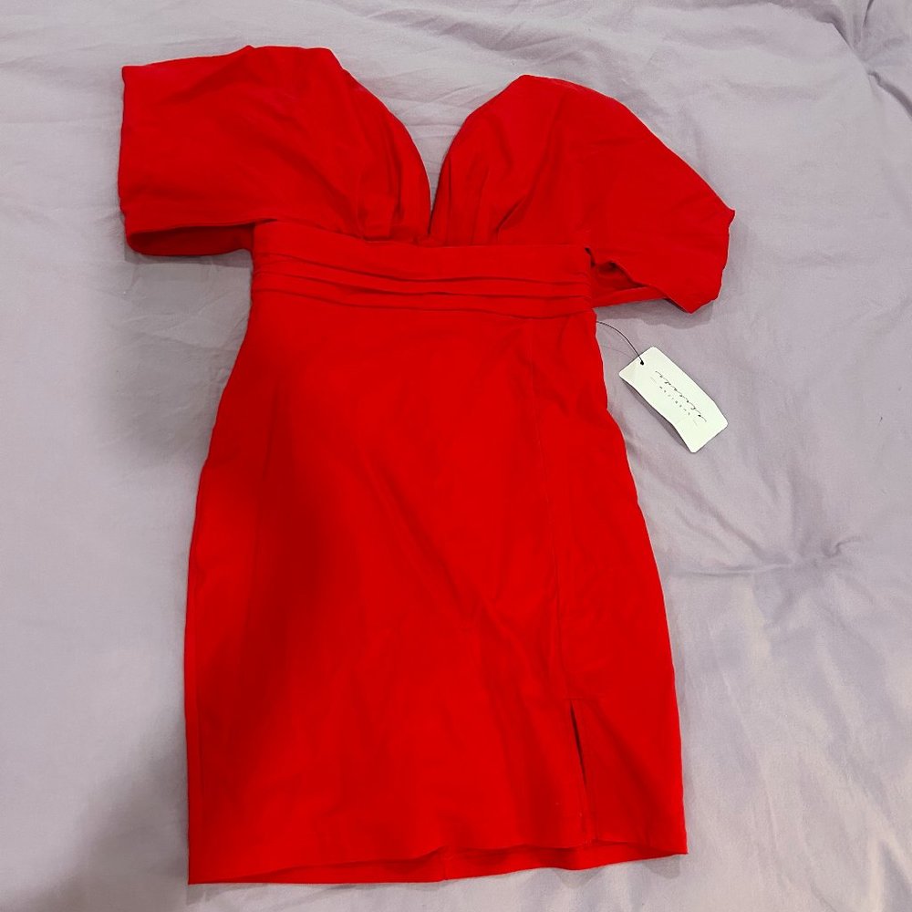 American Threads Gabrielle Off The Shoulder Mini Dress